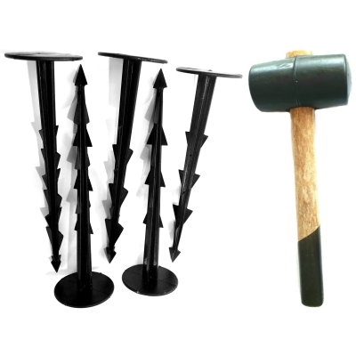 SZPILKI MOCOWANIA AGROWŁÓKNINY 15CM 50SZ + MŁOTEK