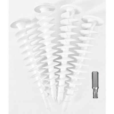 KOŁKI ŚLIMAKI DO STYROPIANU SPIRALNE KOŁEK ŚLIMAK 12 cm 10 szt + BIT