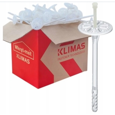 ŁĄCZNIKI KOŁKI 20 CM KLIMAS WKRĘT-MET DO STYROPIANU 200 SZT PREMIUM PRO