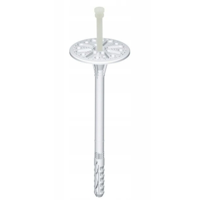 KOŁKI DO STYROPIANU KLIMAS WKRĘT-MET 18 cm + ZAŚLEPKI BIAŁE 200 szt